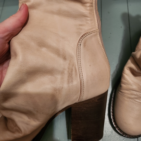 Free People Elle Block Heel Boot Cream 38 - Picture 3 of 8